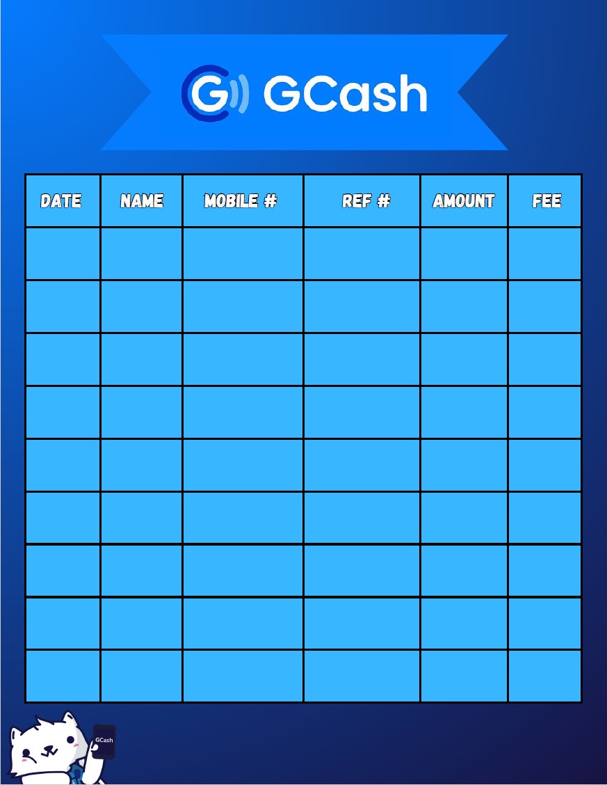 Gcash Transaction Record Book