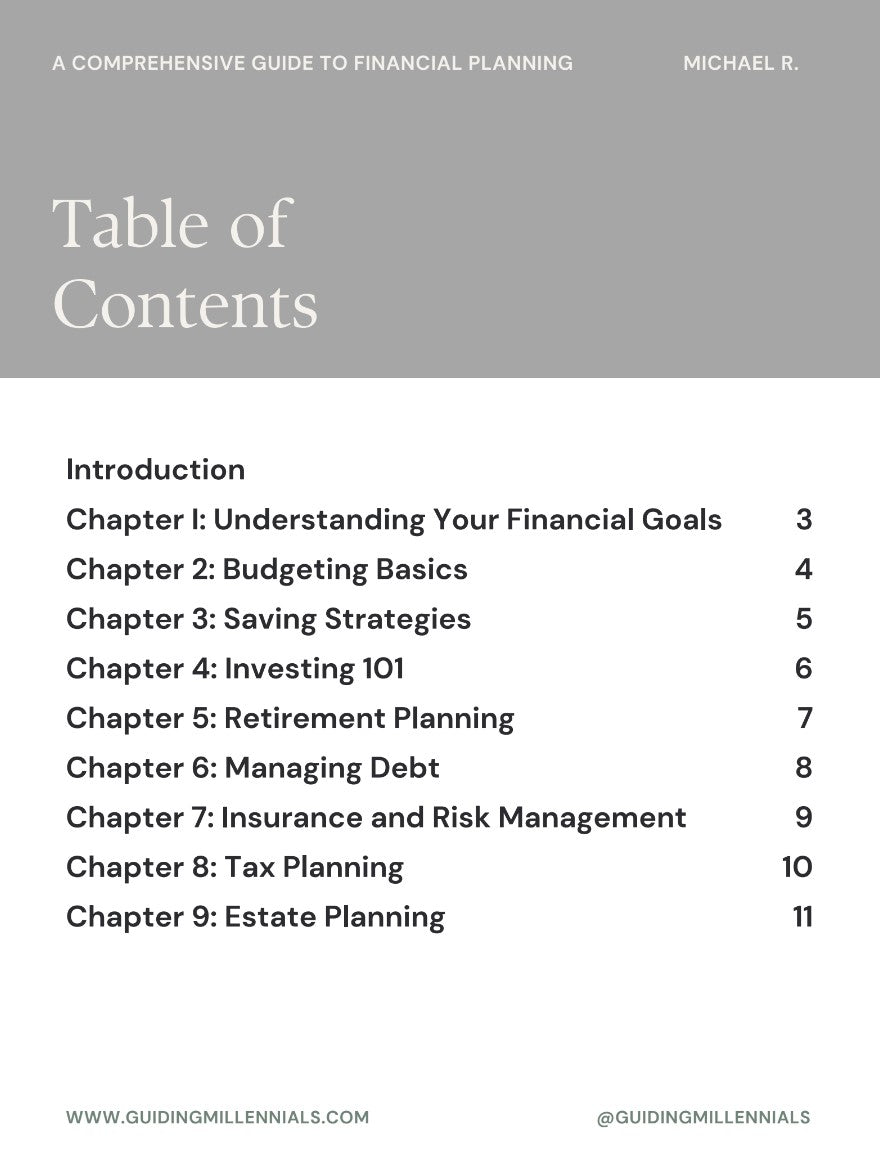 A Comprehensive Guide to Financial Planning by Michael R.