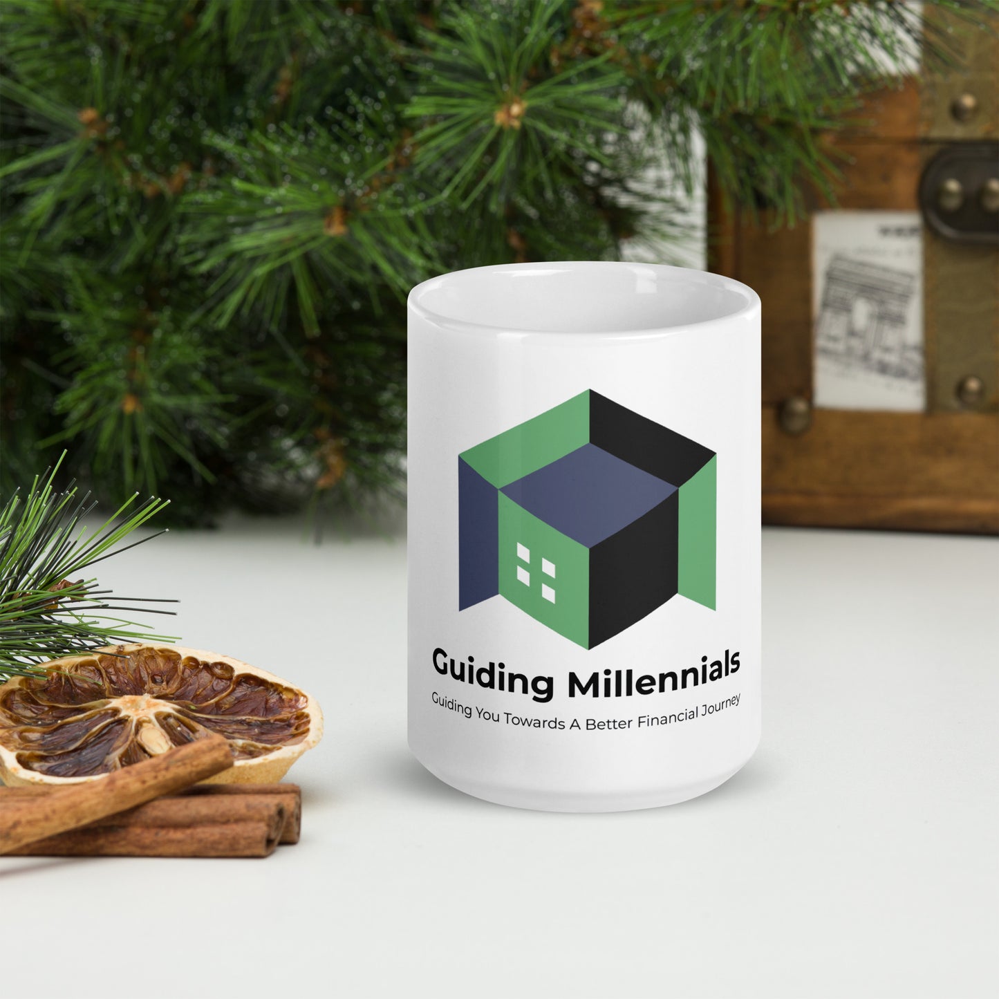 Guiding Millennials' White glossy mug